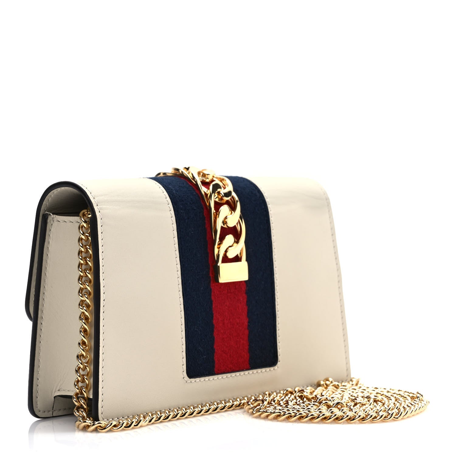 Gucci Calfskin Super Mini Sylvie Chain Shoulder Bag White 3 of 9