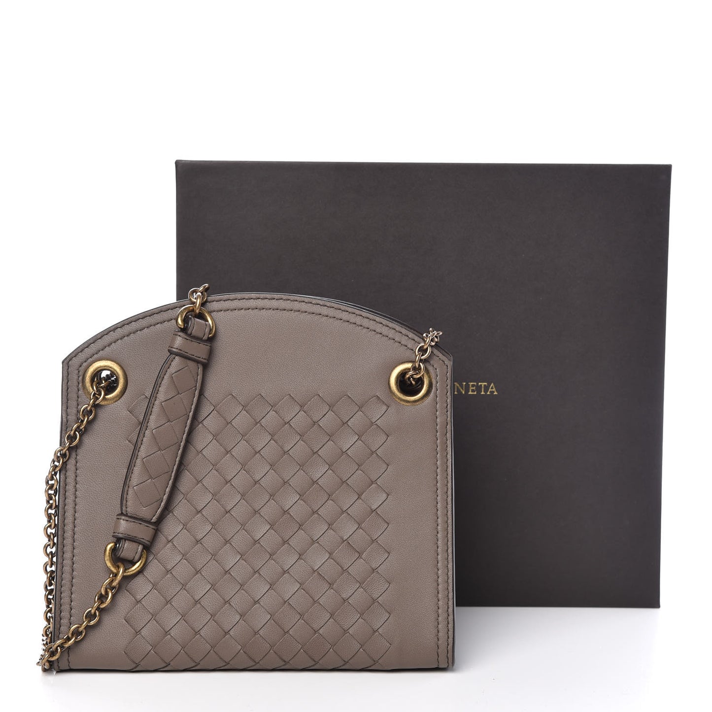 Nappa Intrecciato Chain Wallet New Steel