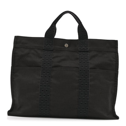 Hermes Canvas Herline MM Tote Grey 7 of 9