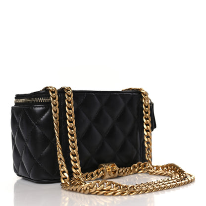Chanel Lambskin Quilted Small Pillow Crush Vanity Case With Chain Black 2 of 9