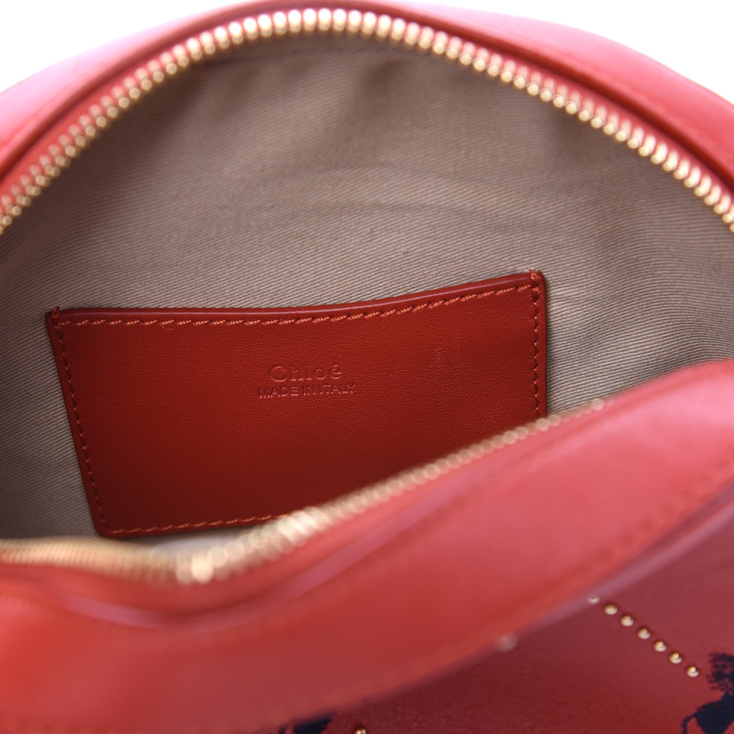 Chloe Smooth Calfskin Little Horses Embroidered Shoulder Bag Earthy Red 5 of 8