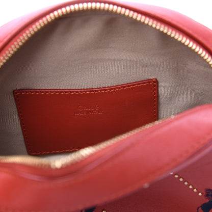 Chloe Smooth Calfskin Little Horses Embroidered Shoulder Bag Earthy Red 5 of 8