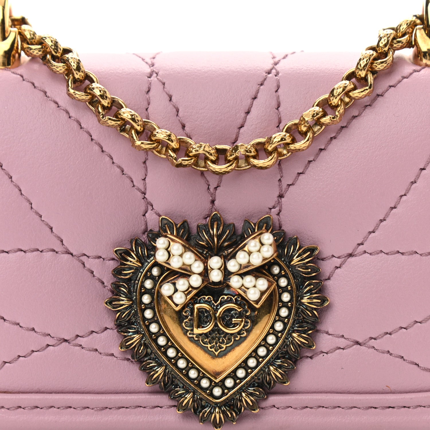 Dolce & Gabbana Calfskin Micro Devotion Crossbody Bag Pink 7 of 9