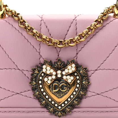 Dolce & Gabbana Calfskin Micro Devotion Crossbody Bag Pink 7 of 9