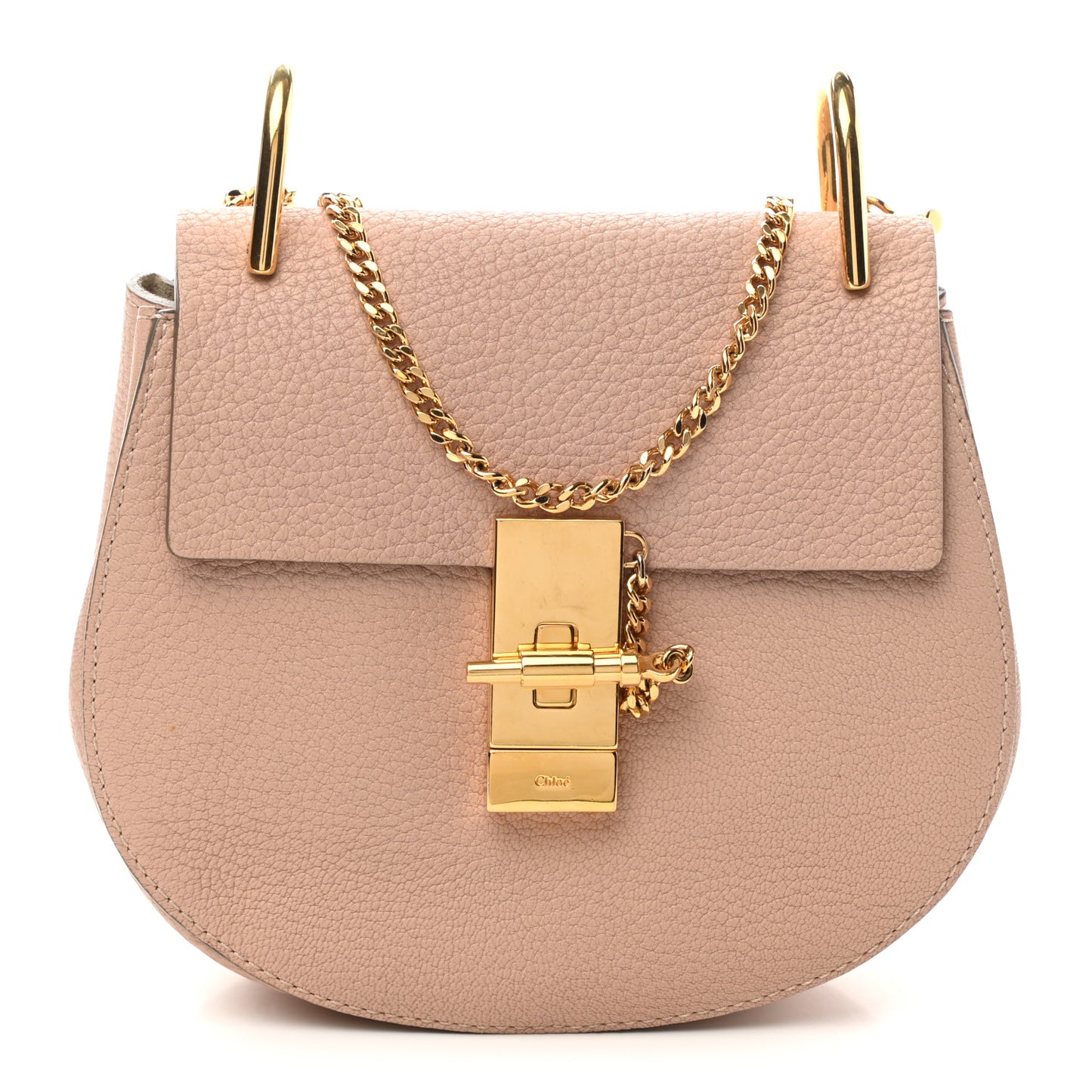 Grained Lambskin Mini Drew Shoulder Bag Cement Pink