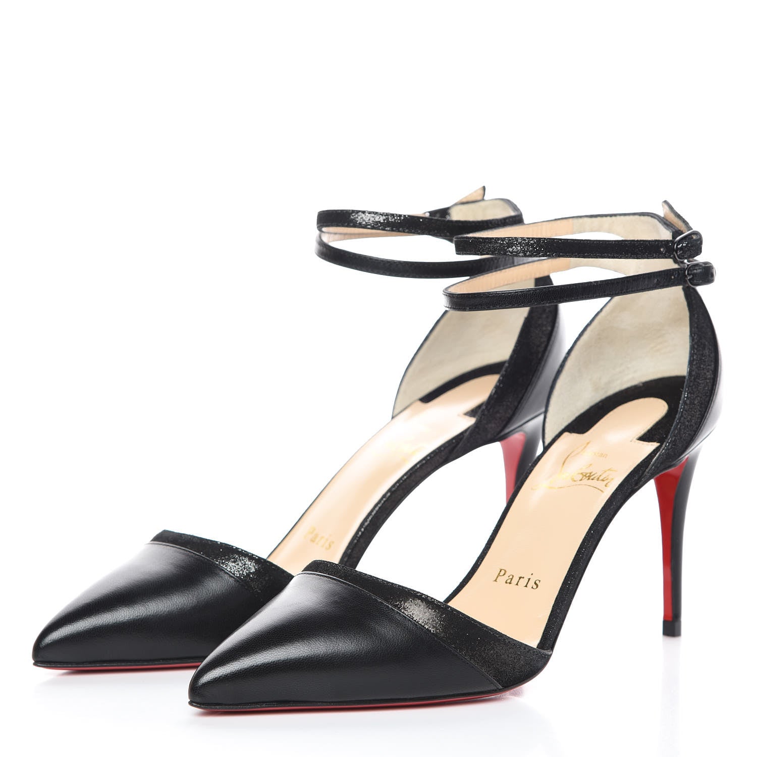 Christian Louboutin Suede Kid Uptown Double 85 Pumps 36.5 Black 3 of 8