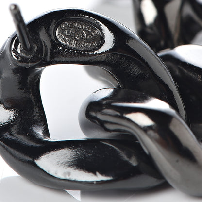Chanel Metal CC Pick Drop Earrings Ruthenium 4 of 4