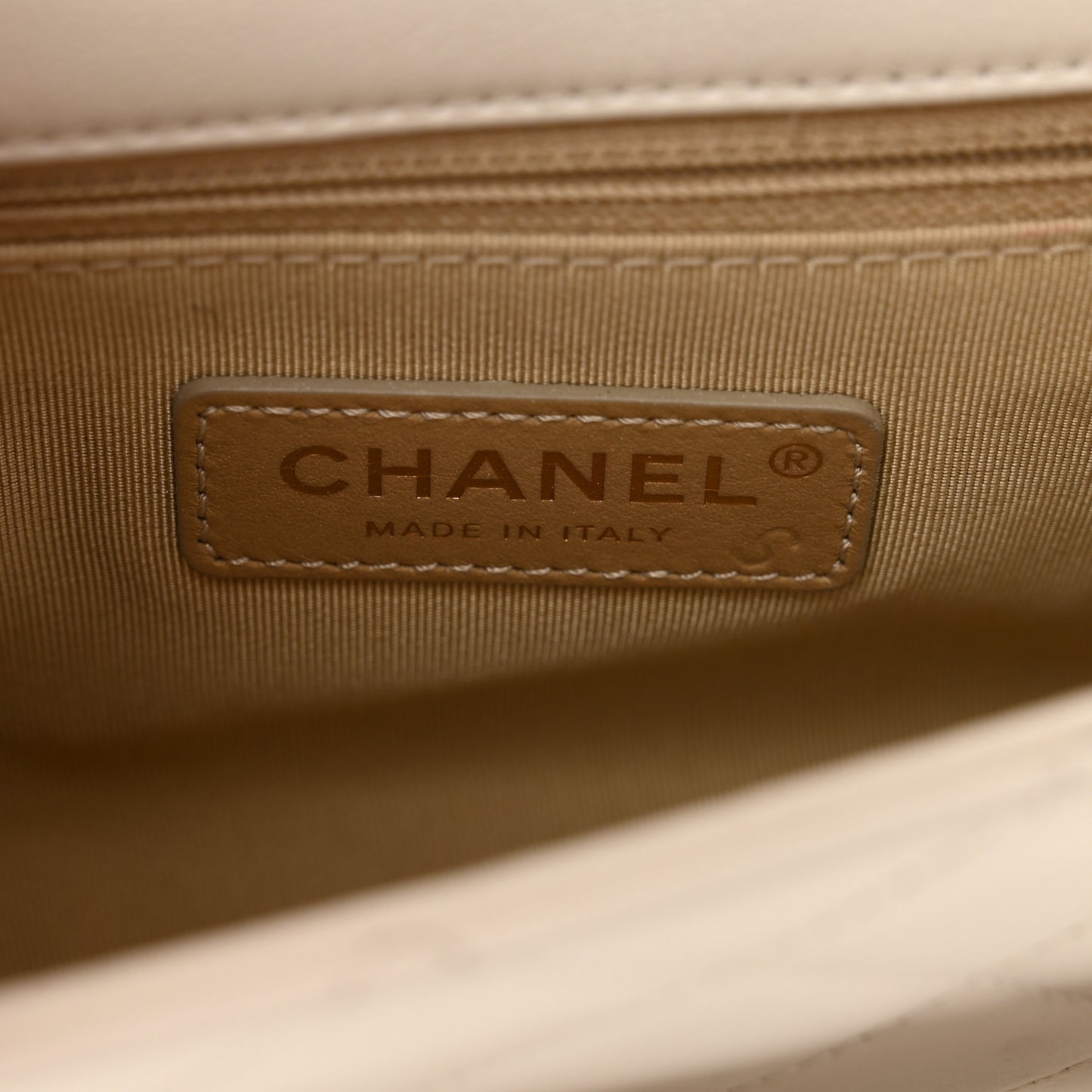 Calfskin Quilted Small Enchained Flap White