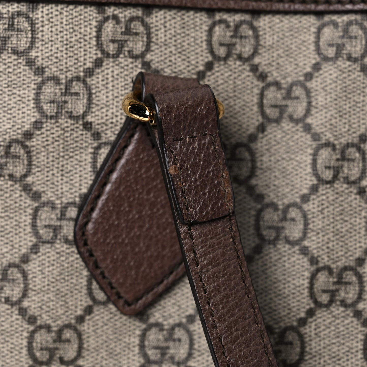 GG Supreme Monogram Medium Ophidia Shopping Tote Brown