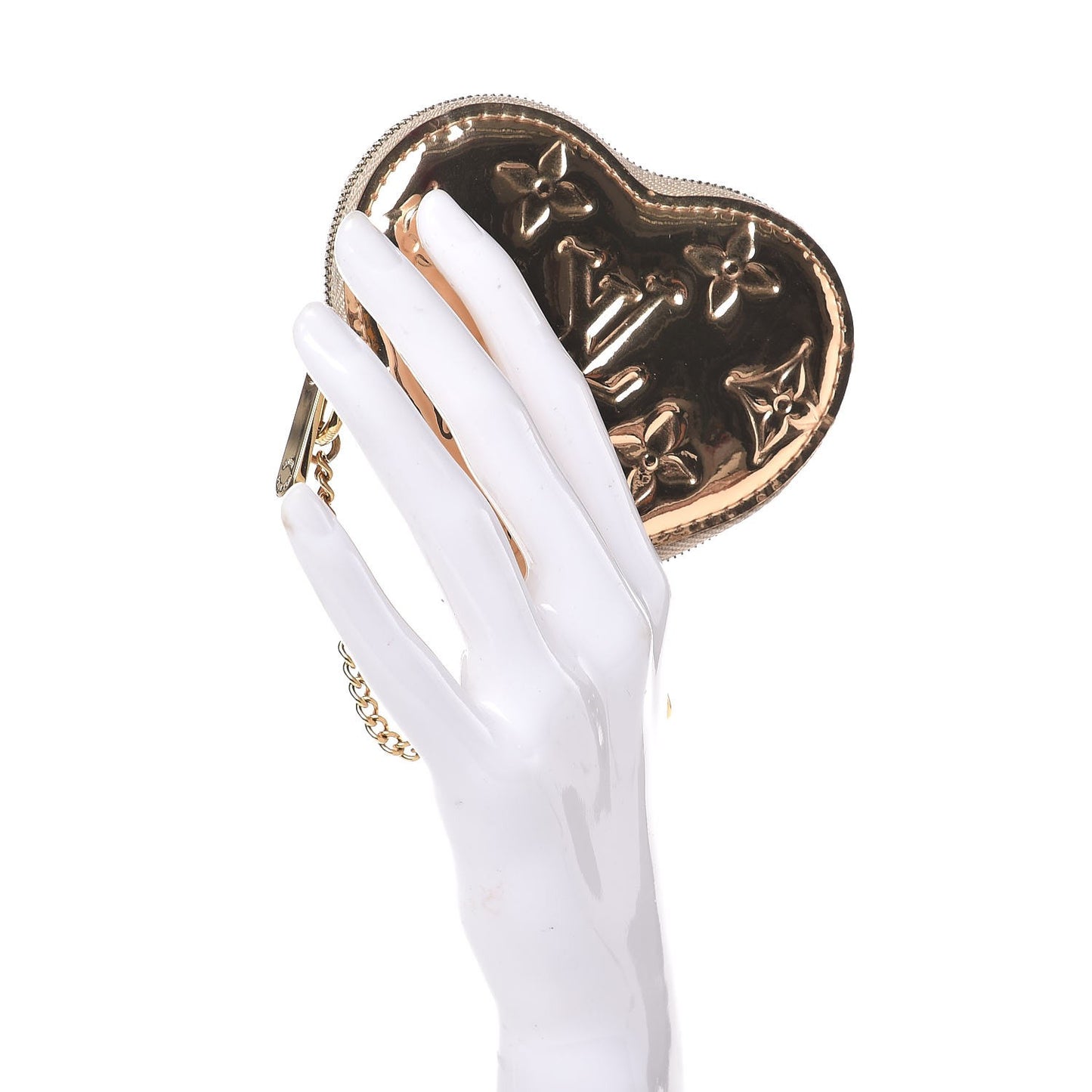 Monogram Miroir Heart Coin Purse Gold