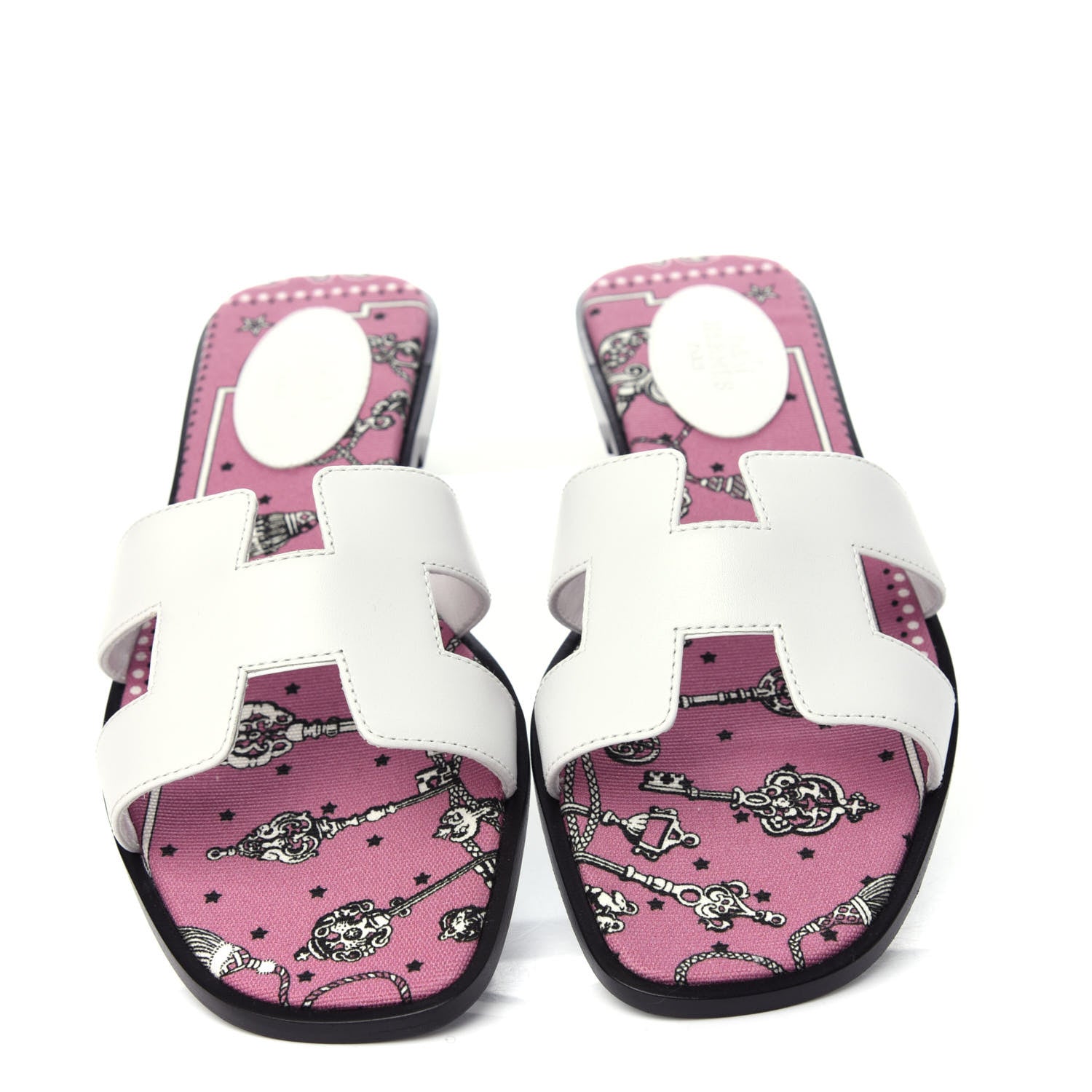 Hermes Box Calfskin Bois De Rose Oran Sandals 37.5 White 5 of 11