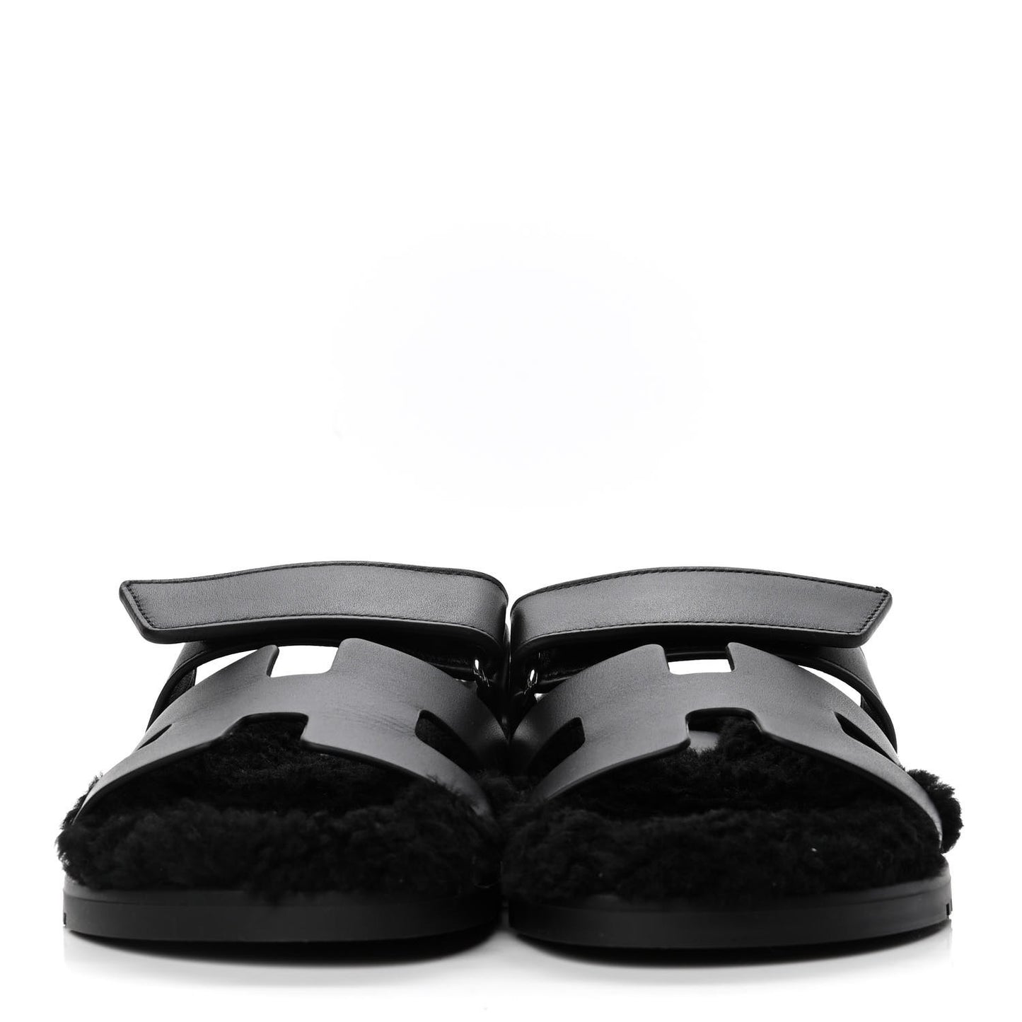 Calfskin Woolskin Womens Chypre Sandals 36 Black