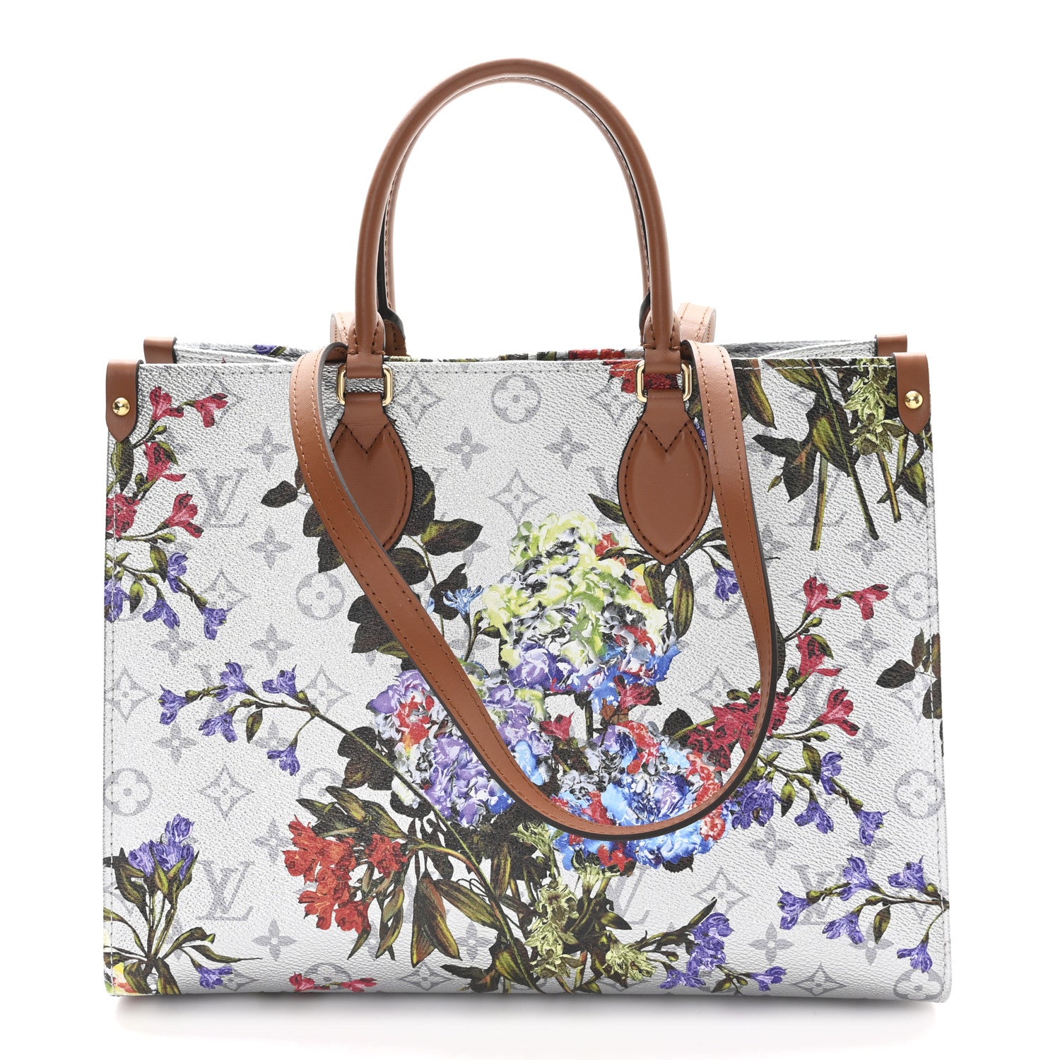 Louis Vuitton Metallic Monogram LV Garden OnTheGo MM Silver 1 of 9