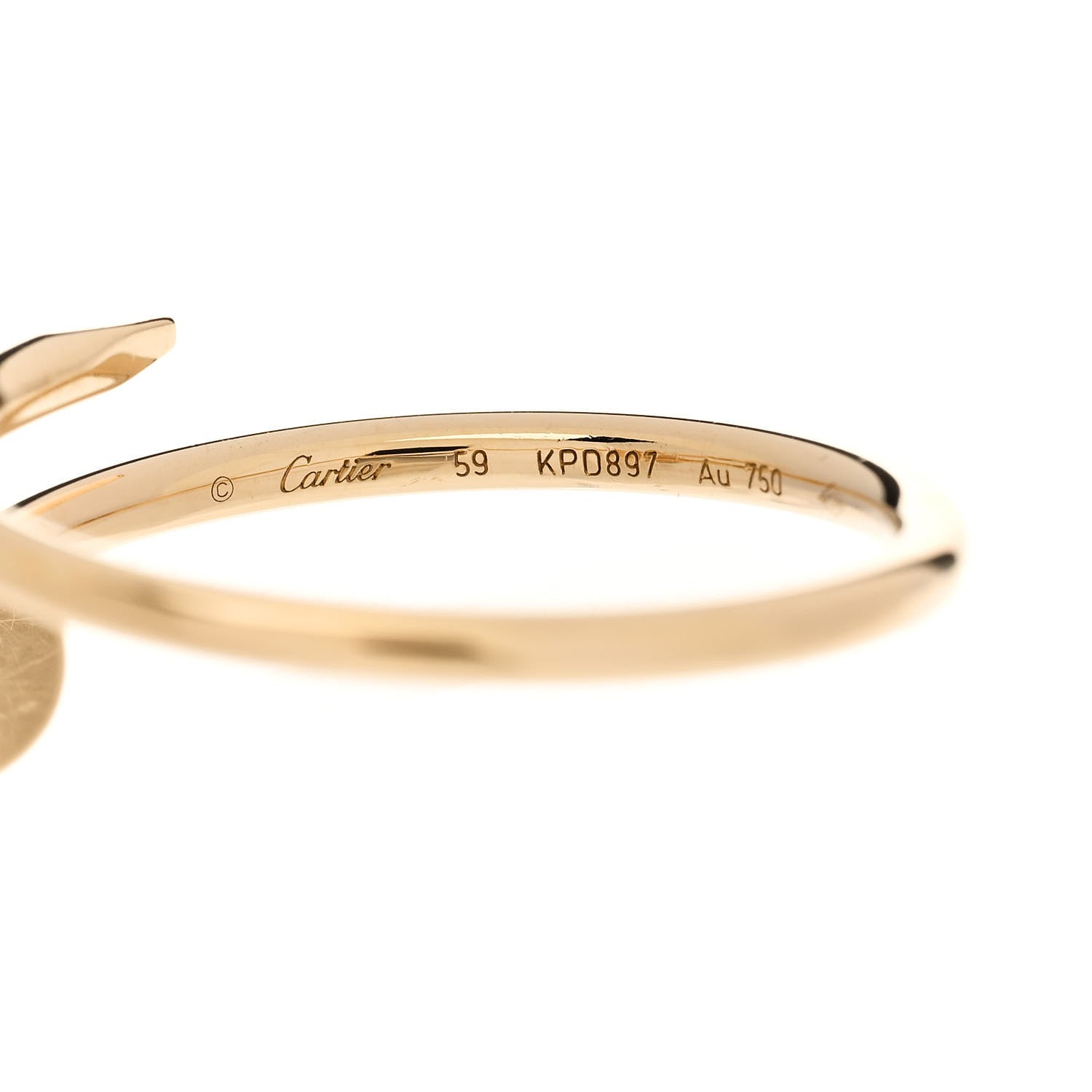 Cartier 18K Yellow Gold Small Juste Un Clou Ring 59 8.75 4 of 5