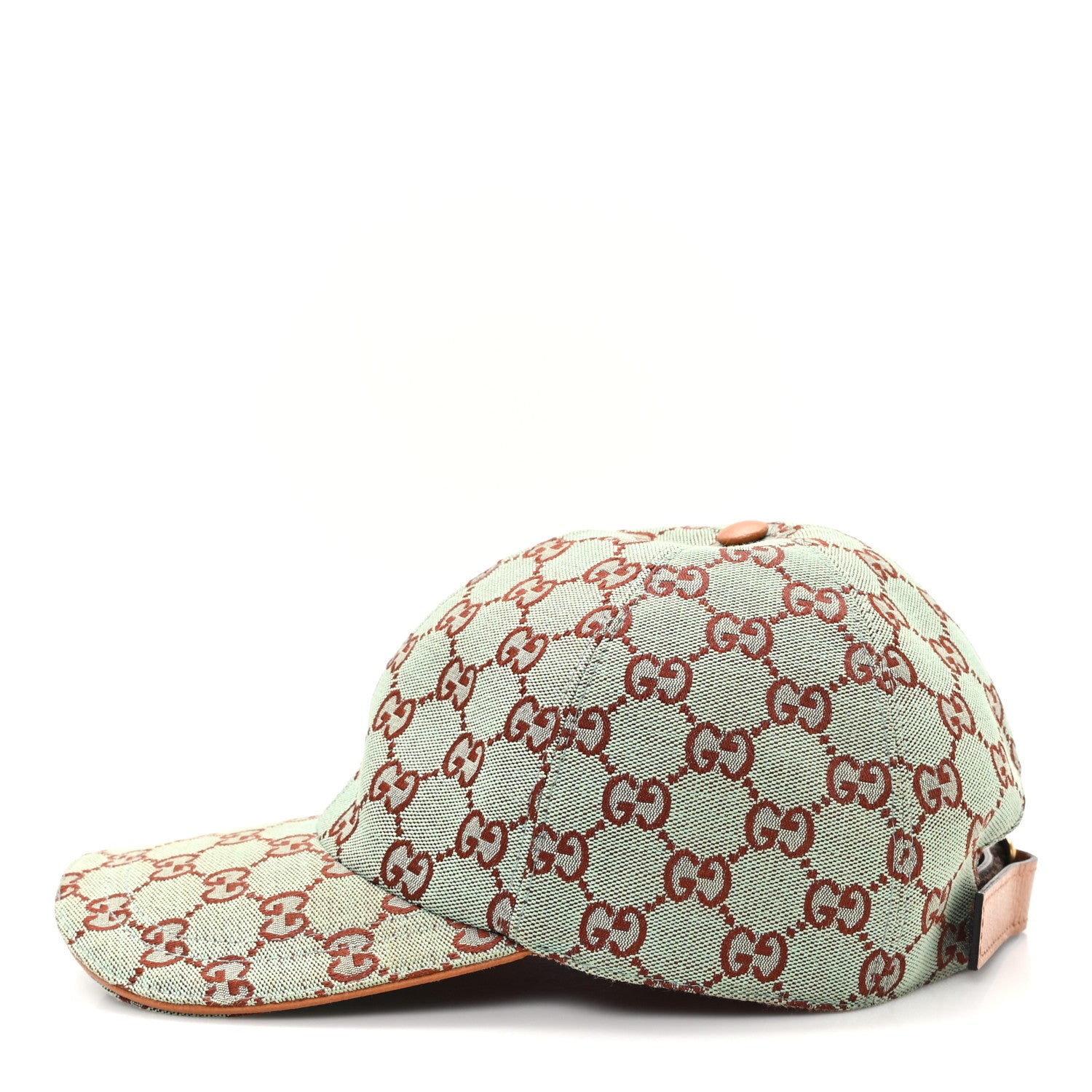 Gucci Monogram New GG Baseball Hat L Azure Harness Brown 4 of 11