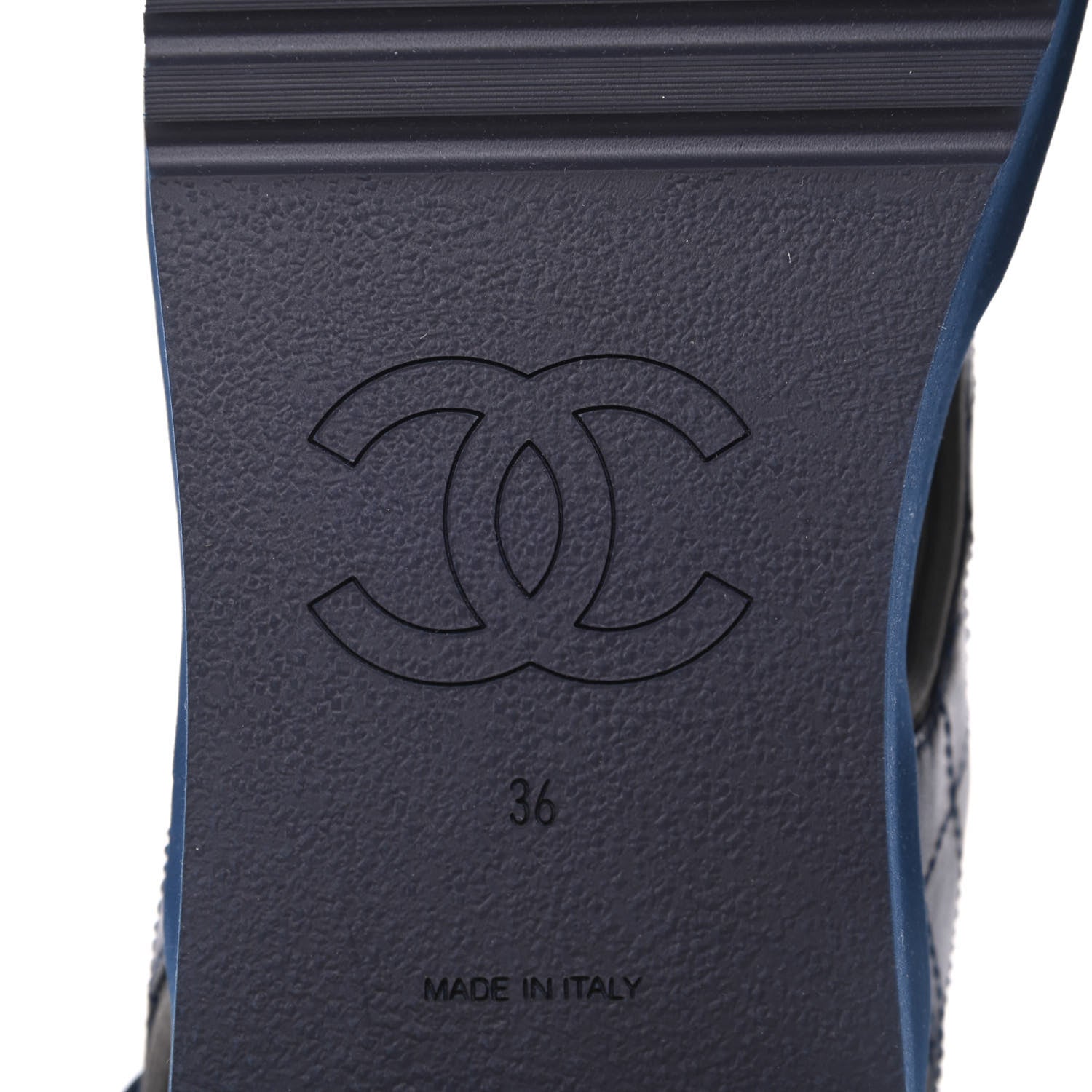 Chanel Goatskin Fabric Gladiator Sandals 36 Navy Blue Light Grey Yellow 6 of 16