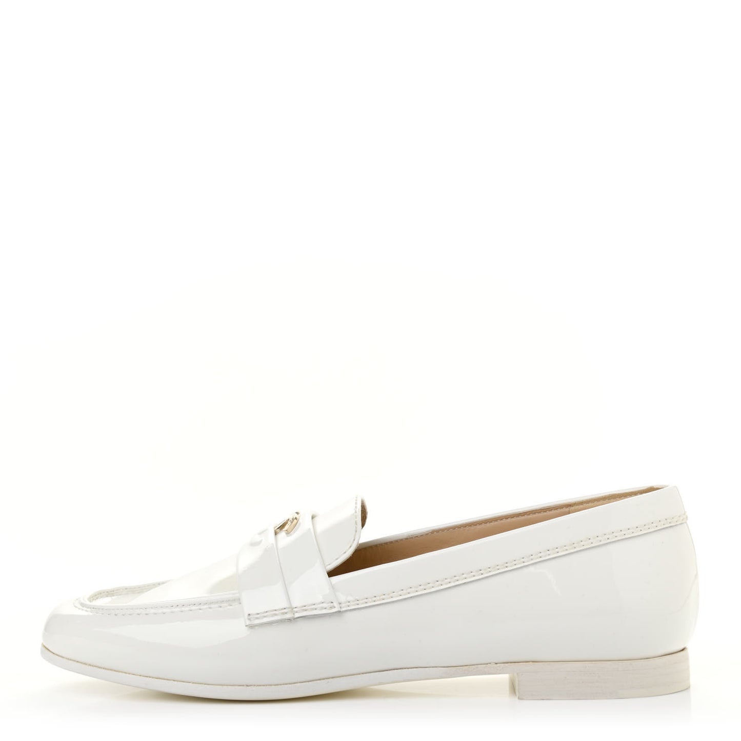 Patent CC Mocassin Loafers 36 White