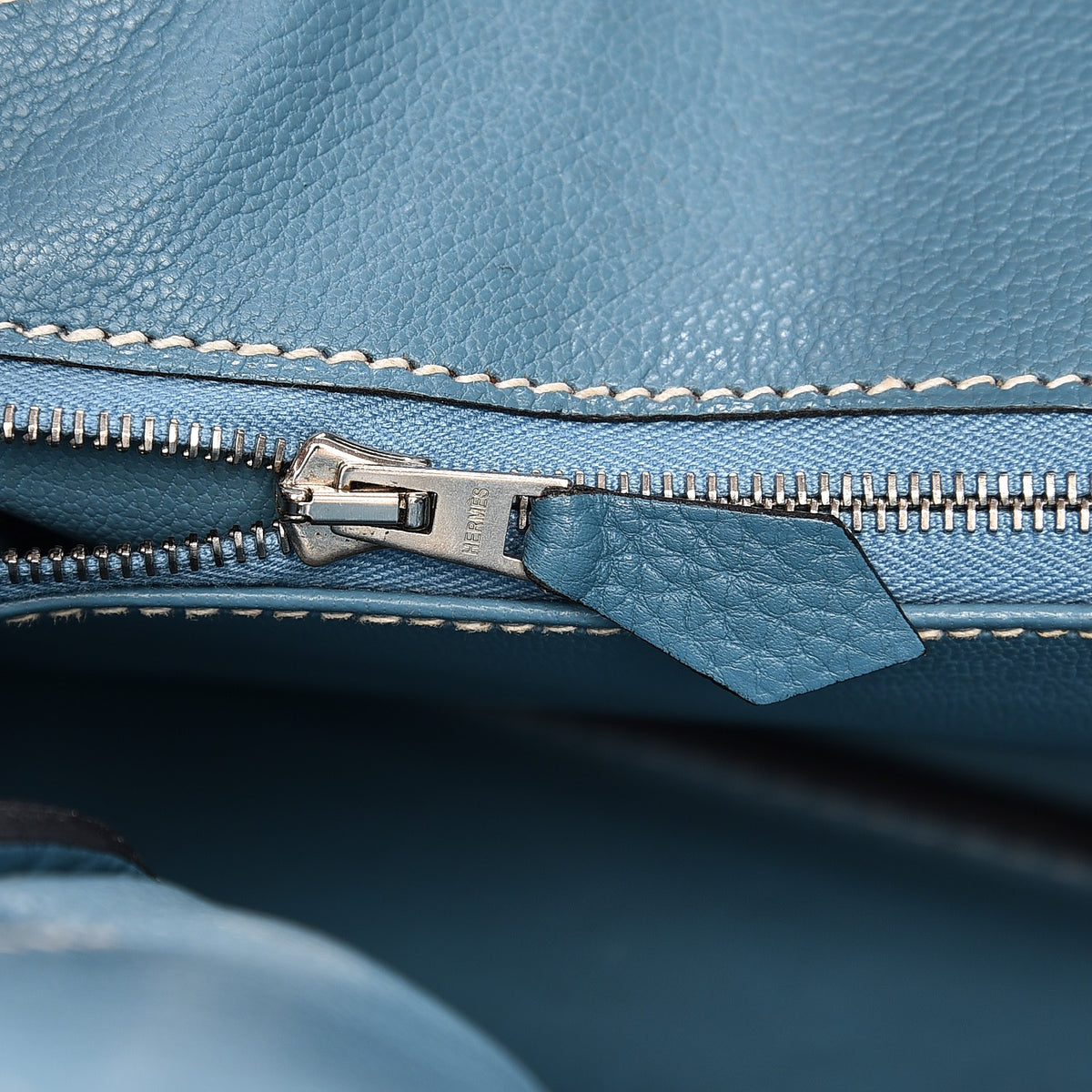 Hermes Taurillon Clemence Birkin 30 Blue Jean 10 of 35