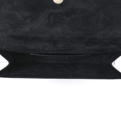 Saint Laurent Metallic Calfskin Classic Monogram Cassandre Clutch Silver 4 of 9