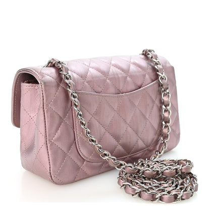 Chanel Metallic Calfskin Quilted Mini Rectangular Flap Pink 3 of 12