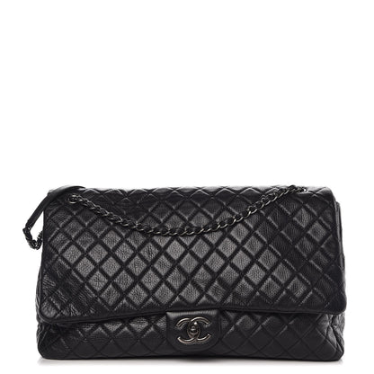 Chanel Calfskin Quilted XXL Travel Flap Bag Black 1 of 8