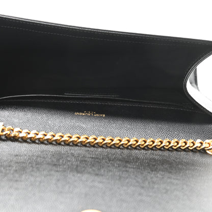 Saint Laurent Grain De Poudre Medium Classic Monogram Kate Satchel Black 5 of 9