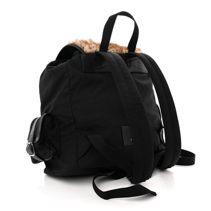 Saint Laurent Canvas Shearling Tiger Print Backpack Black 3 of 12