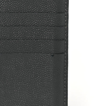 Saint Laurent Grain De Poudre Matelasse Chevron Monogram Fragments Zippered Card Case Fog 8 of 9