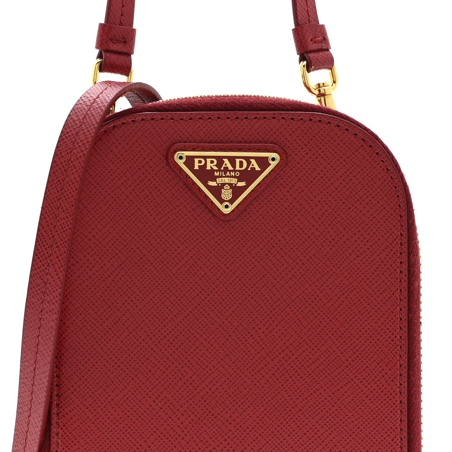Prada Saffiano Mini Crossbody Bag Red 7 of 9