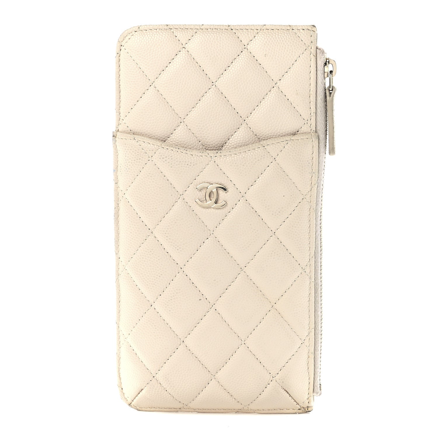 Chanel Caviar Quilted Classic iPhone Pouch Light Beige 1 of 11