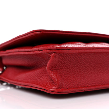 Chanel Caviar Quilted Wallet on Chain WOC Red 9 of 15