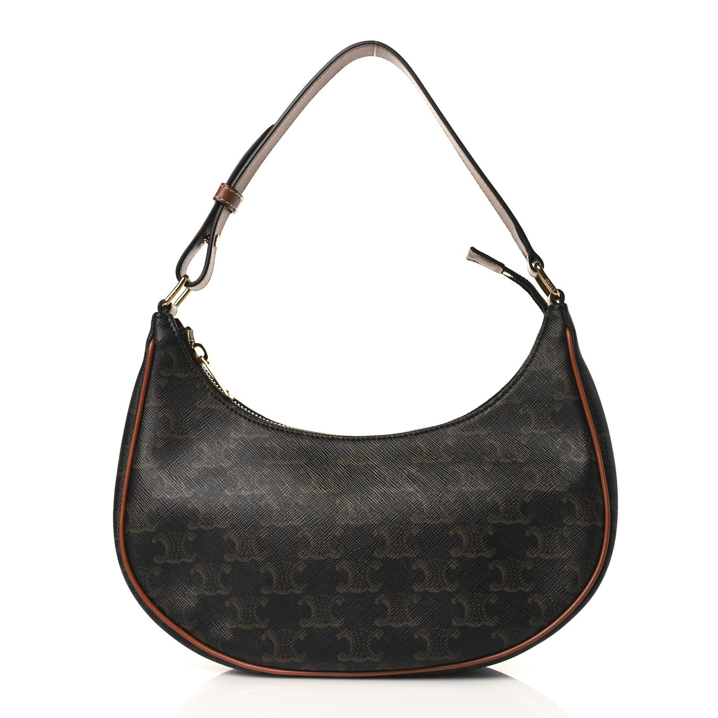 Triomphe Canvas Calfskin Ava Shoulder Bag Tan