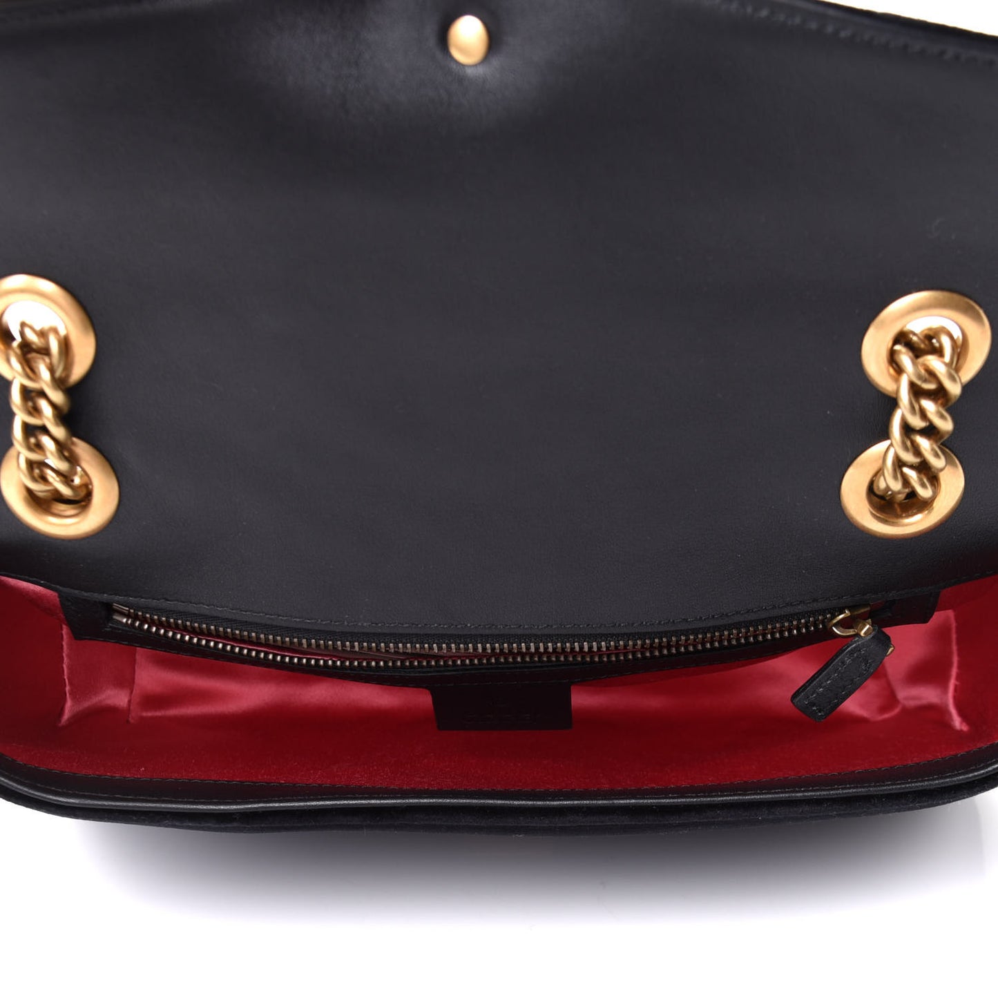 Velvet Matelasse Small GG Marmont Shoulder Bag Black