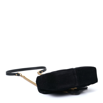 Gucci Velvet Matelasse Mini GG Marmont Shoulder Bag Black 3 of 4