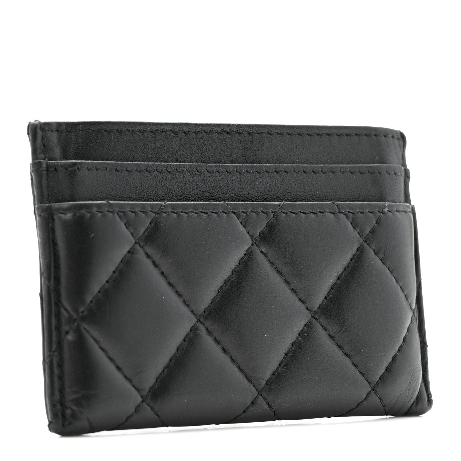 Chanel Aged Calfskin Quilted Lucky Charms Reissue Card Holder Black 3 of 10