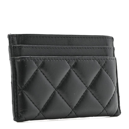 Chanel Aged Calfskin Quilted Lucky Charms Reissue Card Holder Black 3 of 10