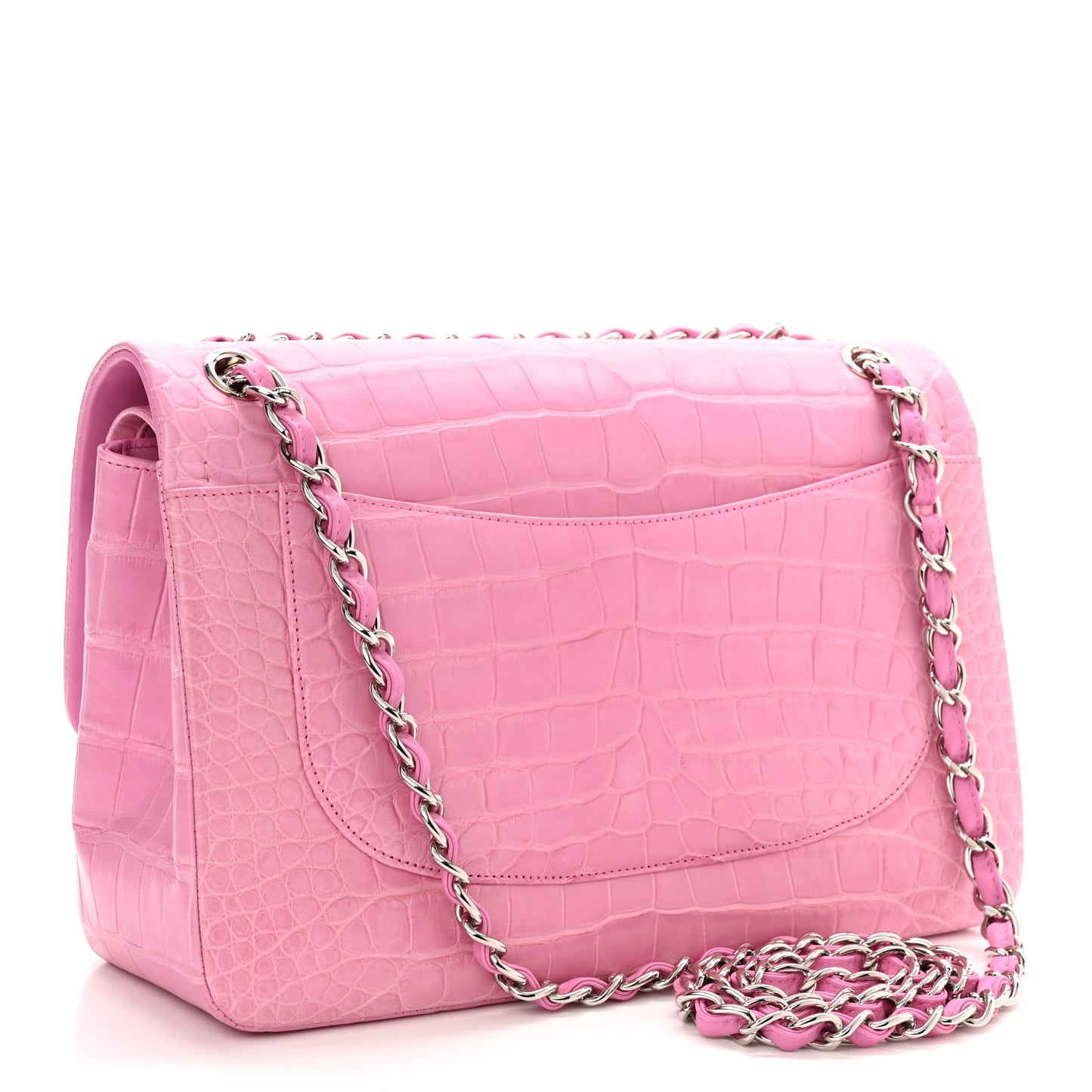 Alligator Jumbo Double Flap Pink