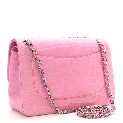 Chanel Alligator Jumbo Double Flap Pink 2 of 10
