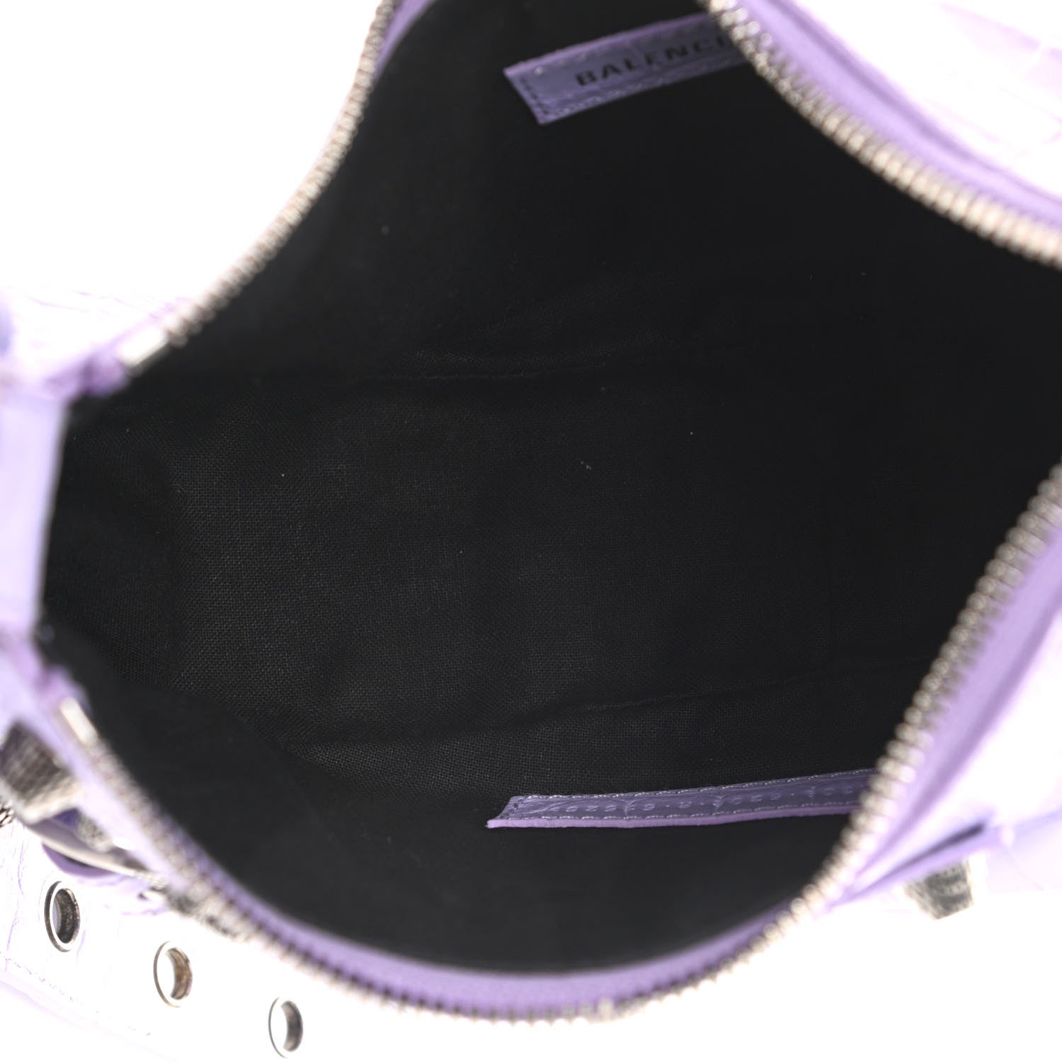 Balenciaga Extra Supple Calfskin Crocodile Embossed Le Cagole Shoulder Bag XS Lilac 6 of 10