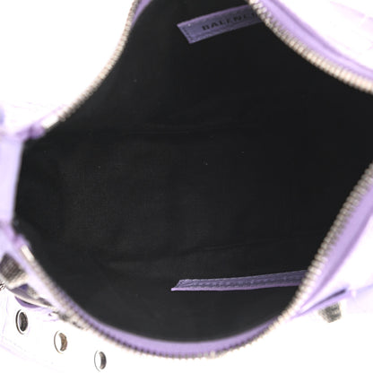 Balenciaga Extra Supple Calfskin Crocodile Embossed Le Cagole Shoulder Bag XS Lilac 6 of 10