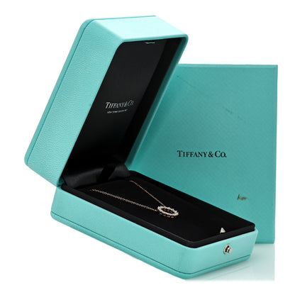 Tiffany 18K Rose Gold Diamond Small Open Circle Pendant Necklace 7 of 7