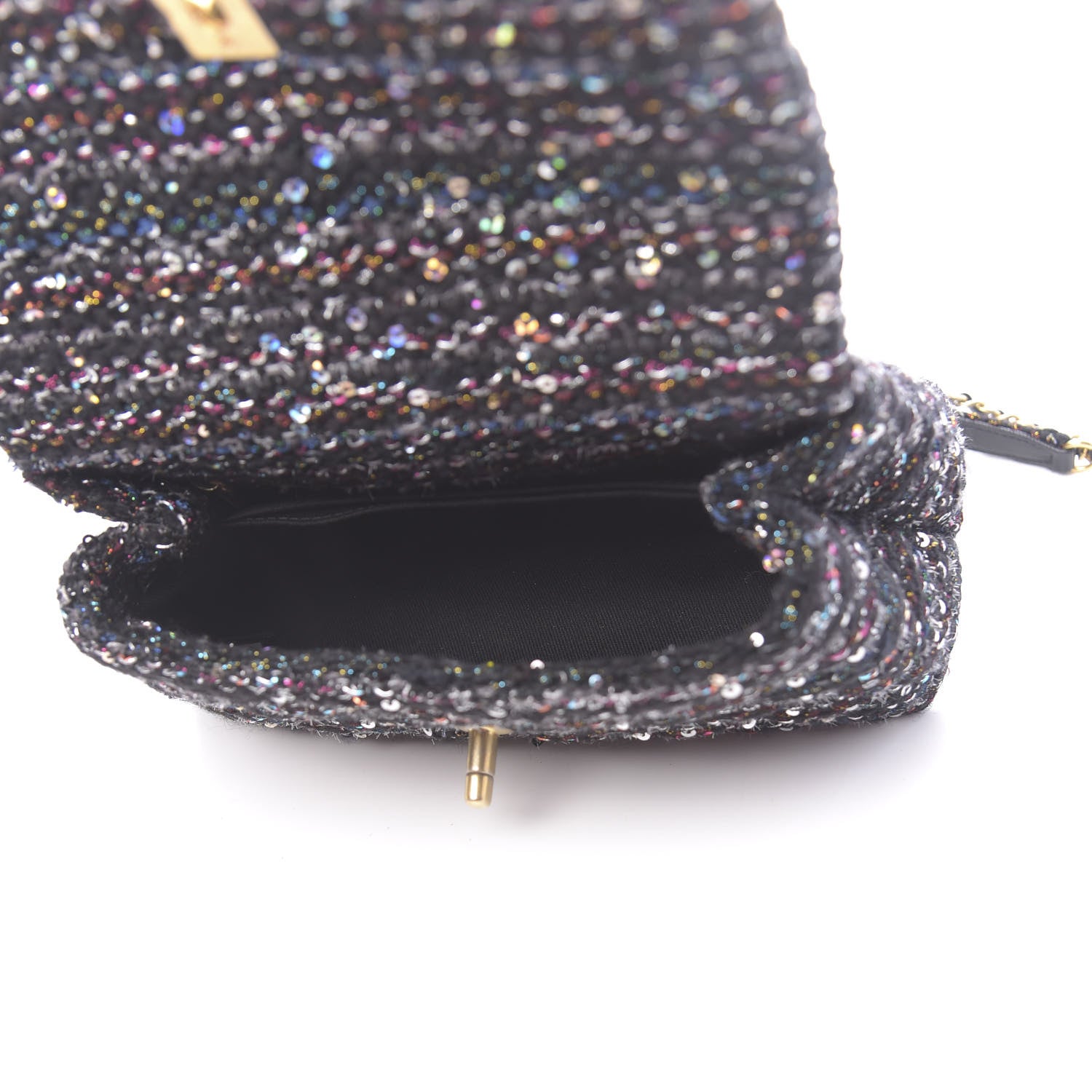 Chanel Tweed Sequin Mini Coco Handle Flap Black 5 of 11