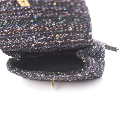 Chanel Tweed Sequin Mini Coco Handle Flap Black 5 of 11
