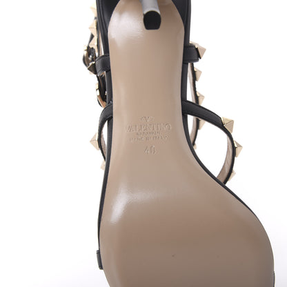 Valentino Garavani Calfskin Nappa Rockstud Gladiator 105mm Sandals 40 Black 6 of 8