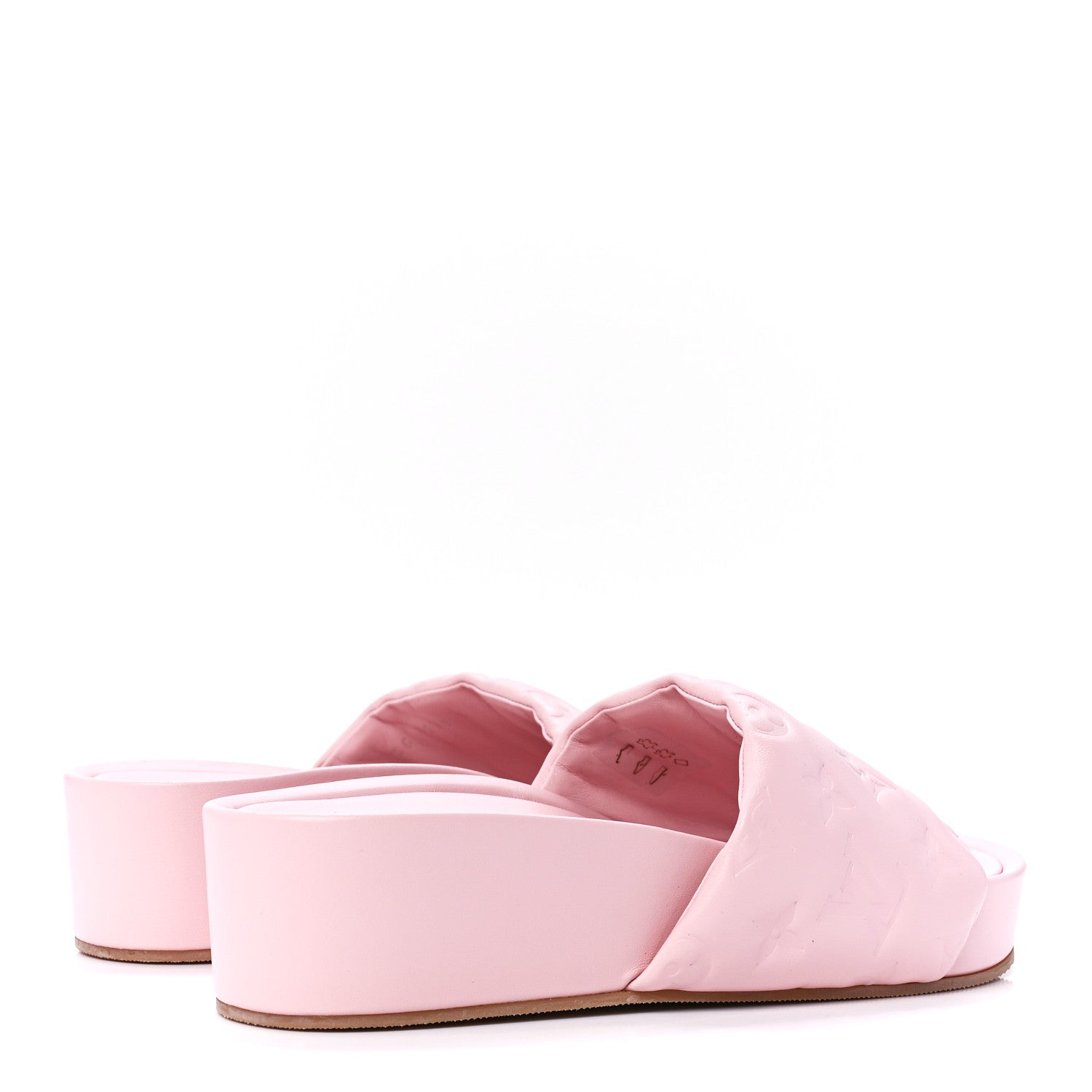 Louis Vuitton Lambskin Embossed Monogram Jumbo Flatform Mule Sandals 39 Rose Clair 4 of 8