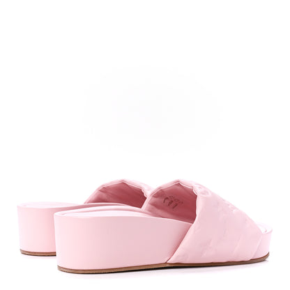 Louis Vuitton Lambskin Embossed Monogram Jumbo Flatform Mule Sandals 39 Rose Clair 4 of 8