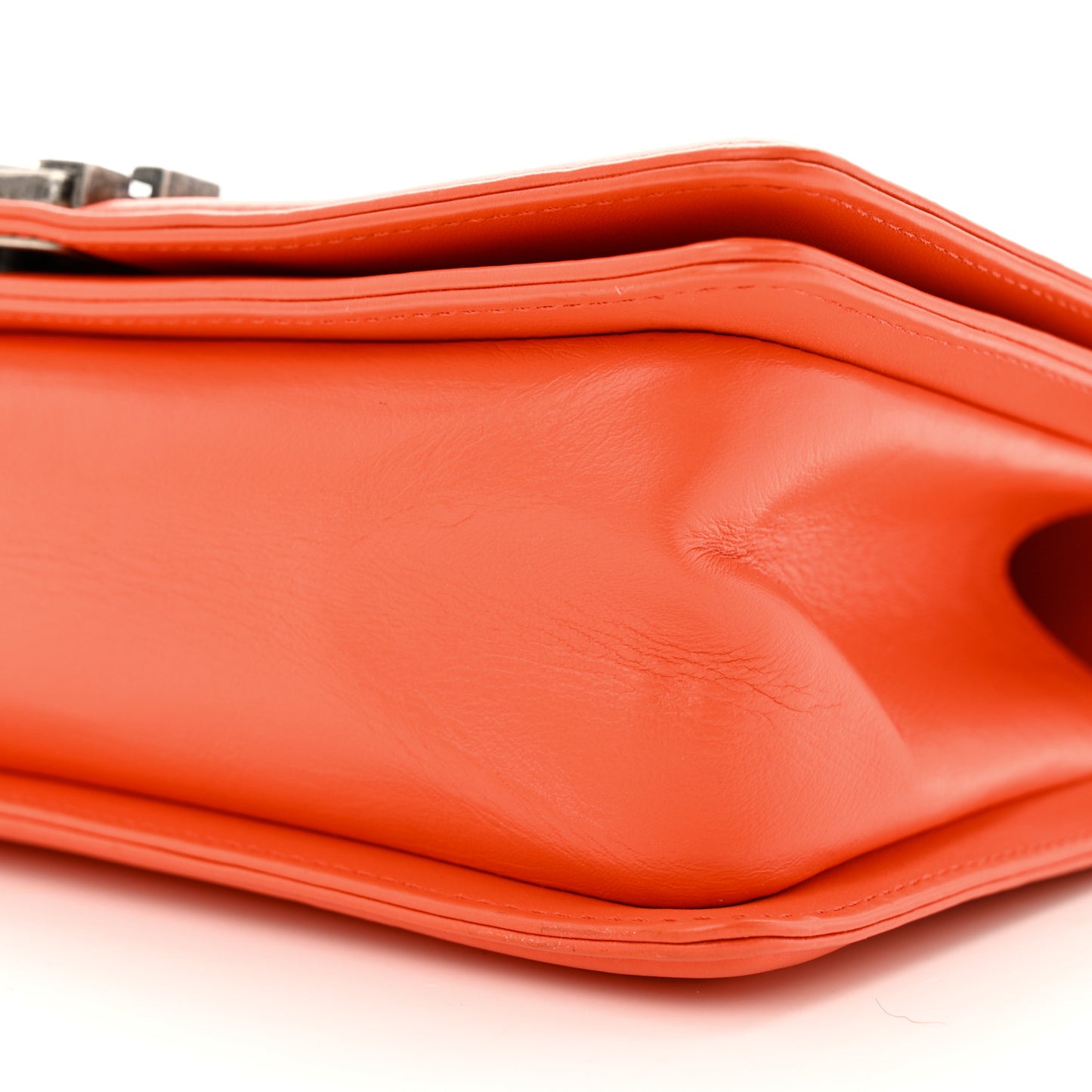 Calfskin Chevron Quilted Medium Boy Flap Coral