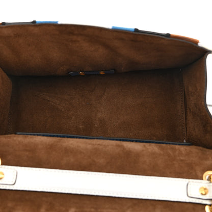 Fendi Agnello Old Shine Chamois F is Fendi Embossed Kan U Shoulder Bag White Nebula Multicolor 5 of 13