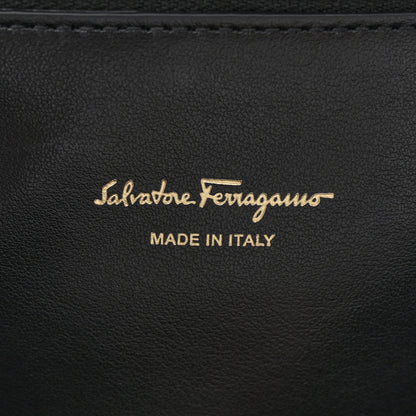 Salvatore Ferragamo Raffia Large Studio Bag Black White 6 of 11