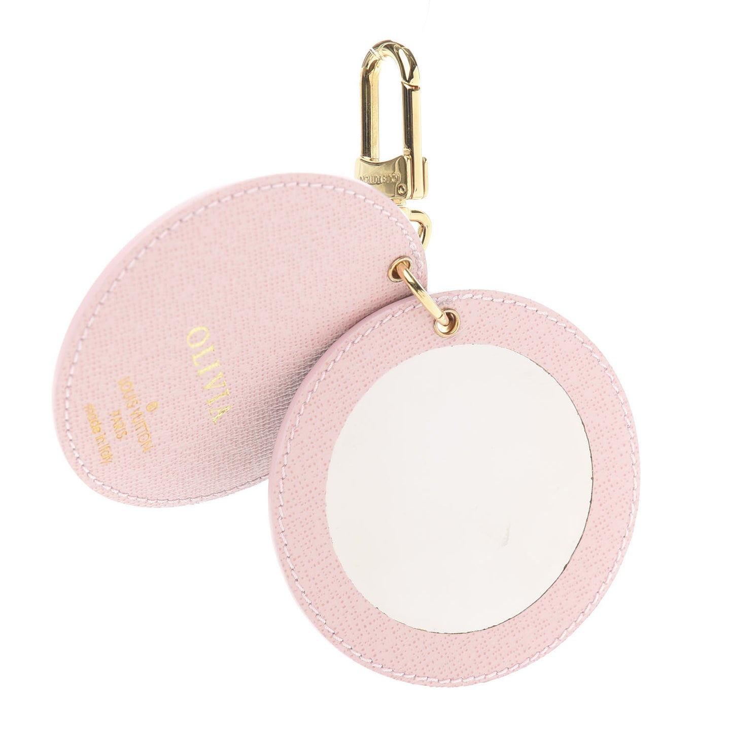 Monogram LV Mirror Bag Charm Key Holder Rose Ballerine